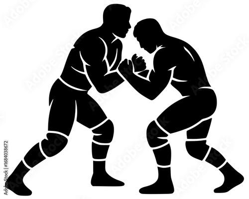 Wrestler fighting.
