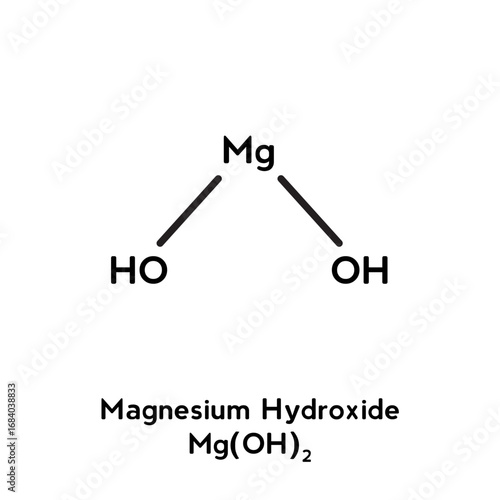 Magnesium Hydroxide molecular structure isolated on white background