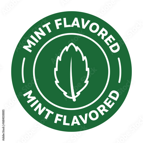 Mint flavored icon Rounded outlined vector icons in green color.