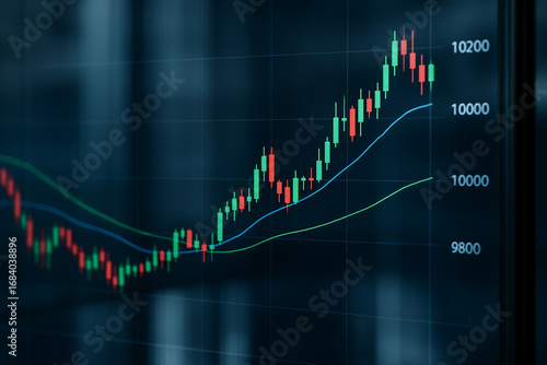 trading chart and light