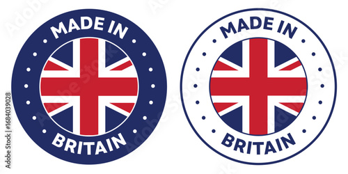 Made in Britain icon. Britain product icons suitable for commerce business. badge, seal, sticker, logo, symbol Variants. Isolated vector illustration