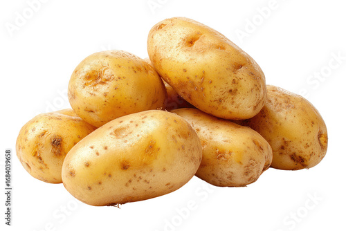 Pile of fresh, yellow potatoes