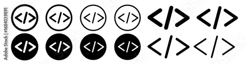 Code vecor icon set. Stock vector illustrator. EPS 10