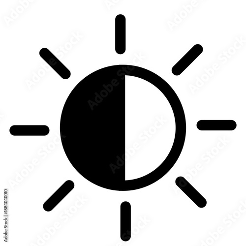 Brightness and contrast icon. Contrast level icon. mobile brightness settings - Stock vector