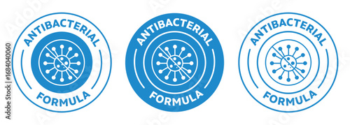 Anti bacterial and virus solution icon set on white background