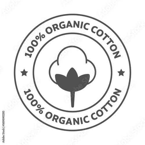 100% cotton icon logo. suitable for 100% Organic Cotton clothing products. vector certificate of Organic Cotton in green and black color.