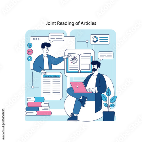 Collaborative Article Review in Vector Illustration