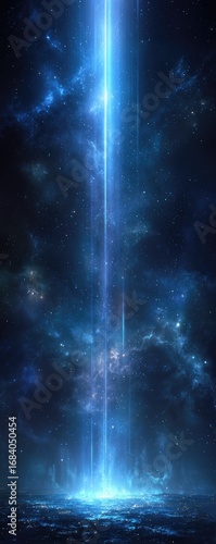 Cosmic beam pierces a nebula-filled void