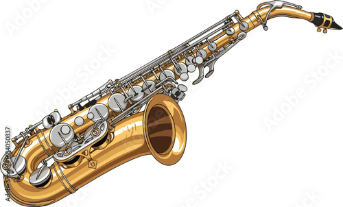golden alto saxophone musical instrument illustration