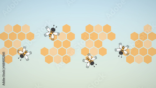 Hexagon bee hive design background