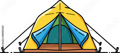 camping adventure a welcoming yellow tent awaits