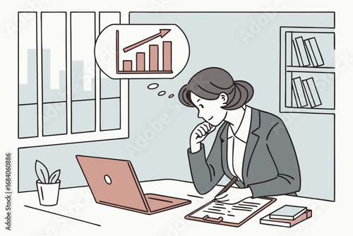 business people working, with office supplies around