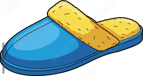 cozy blue slippers with yellow fuzzy lining comfortable home footwear
