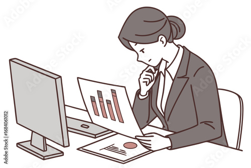 business people working, with office supplies around
