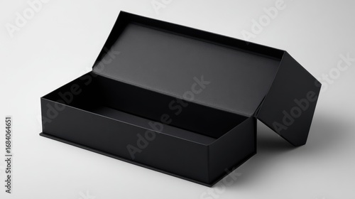 Open black box, rectangular, lidded