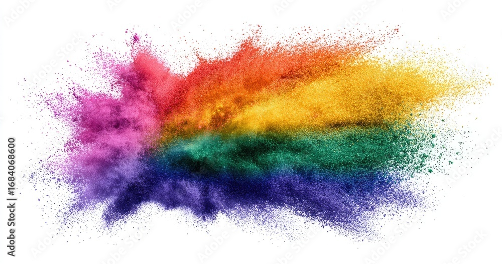 Fototapeta premium Colorful powder explosion on white background (23)