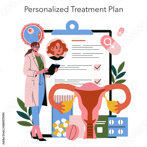 Doctor Reviewing Personalized Treatment Plan Illustration