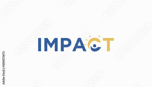 impact typography logo design template illustration element