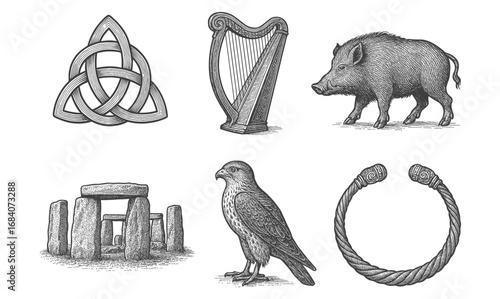 Celtic symbols and myths: intricate designs of ancient artefacts