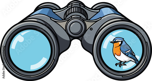 binoculars closeup birdwatching, nature exploration, and wildlife observation