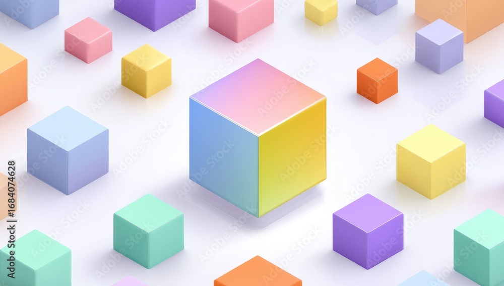 Fototapeta premium Abstract pattern of colorful cubes