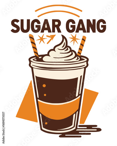 Cocoa cup with marshmallow squad — Sugar Gang logo