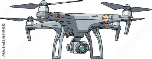 hightech drone with camera aerial photography and videography