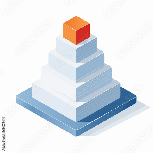 Building Blocks Concept. A series of simple, uniform blocks being stacked progressively higher, forming a solid foundation and structure.
