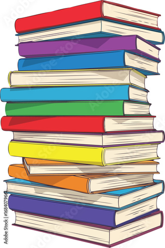 colorful stack of books a vibrant illustration of knowledge and learning