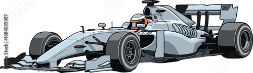 silver formula one race car a detailed illustration of a highperformance vehicle