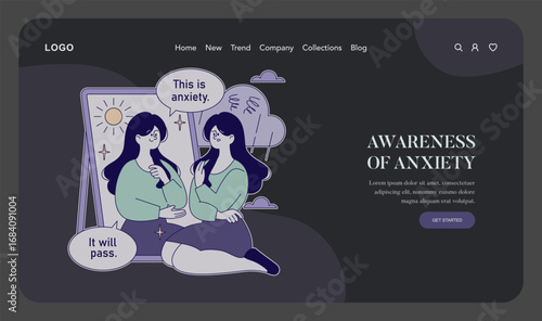 Anxiety Awareness Vector Illustration with Emotional Support