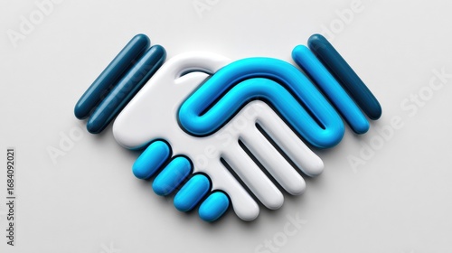 A modern, abstract representation of a handshake symbolizing partnership and collaboration