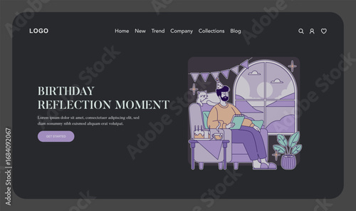 Birthday Reflection Moment Vector Illustration
