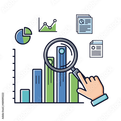 
data analysis vector illustration design