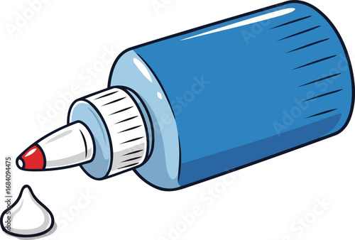 blue glue bottle dispensing adhesive craft supplies illustration
