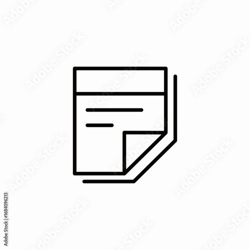 document lines top icon sign vector