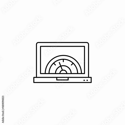 laptop analysis icon sign vector