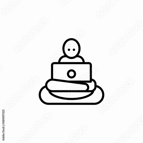 meditation person icon sign vector