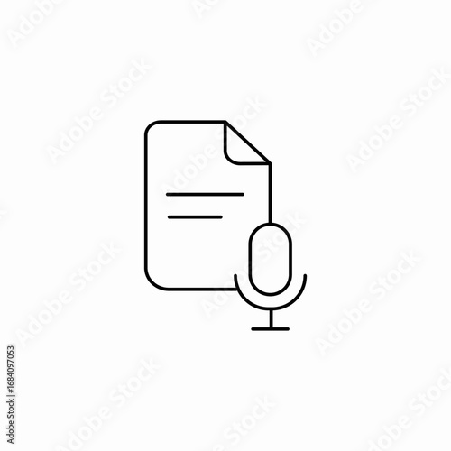microphone document icon sign vector