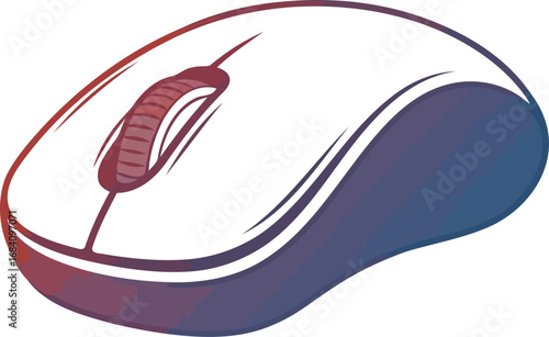 red and blue gradient computer mouse sleek design, precise control, digital workflow