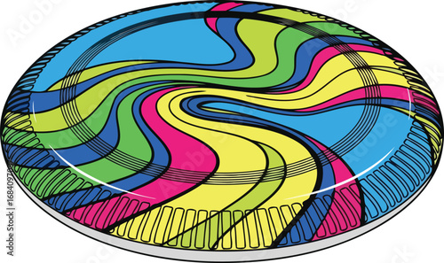 colorful swirl flying disc psychedelic summer fun