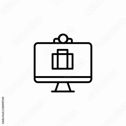 monitor briefcase icon sign vector
