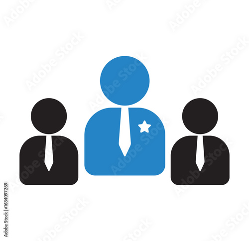 Leadership Team Icon, Isolated on White Background