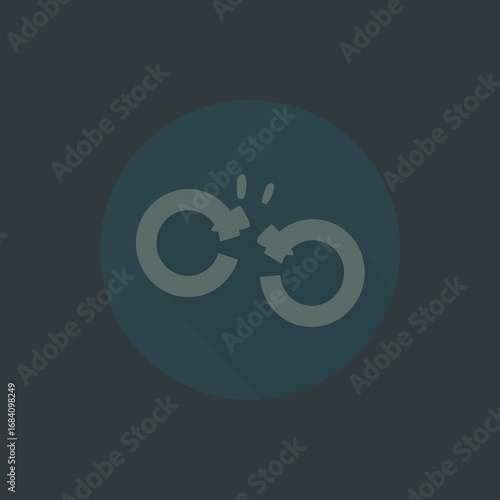 Broken Chain Icon – Freedom, Emancipation, and Liberation Symbol in Flat Vector