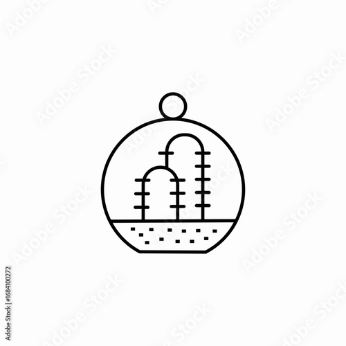 terrarium botanics icon sign vector