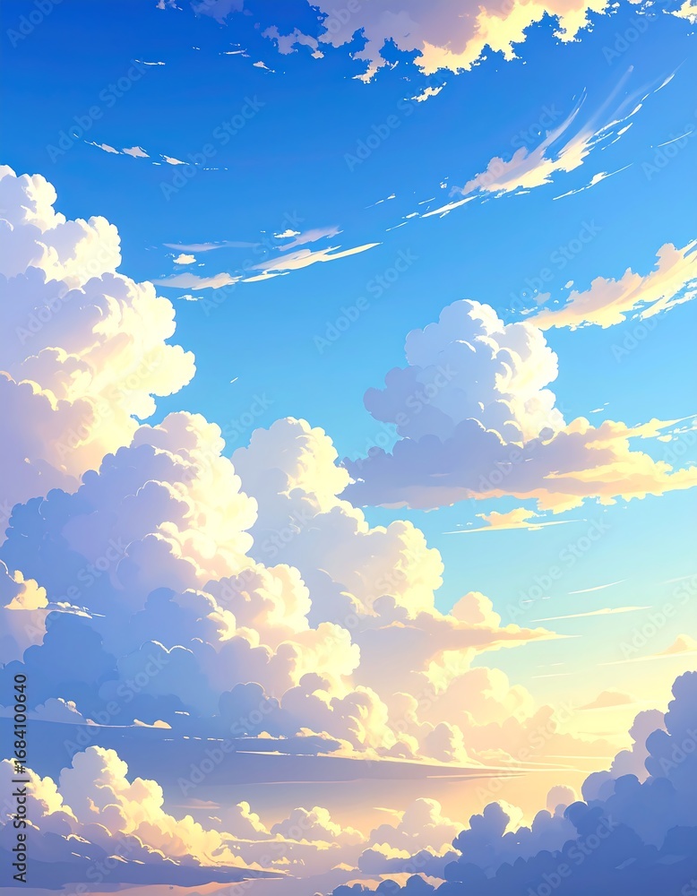 Fototapeta premium Vibrant sky and clouds