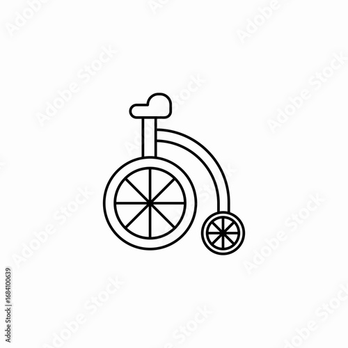 unicycle rider icon sign vector