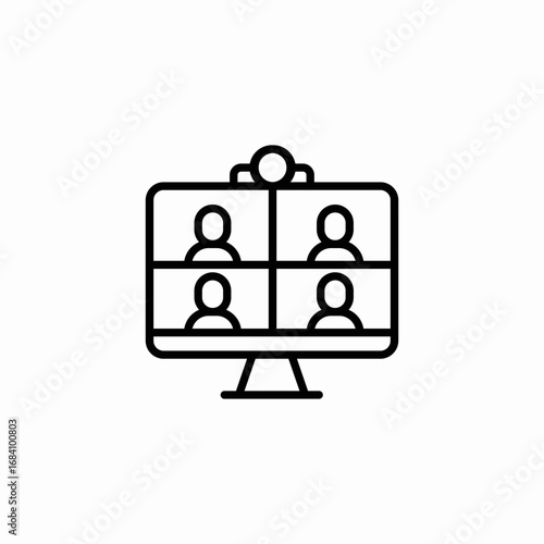 video conference icon sign vector