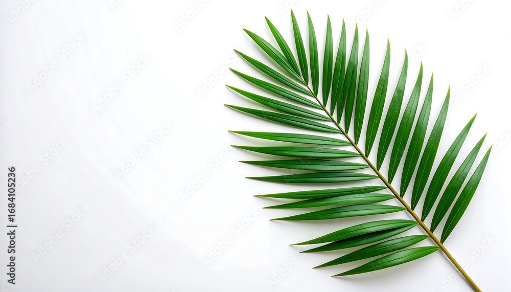 Fototapeta premium Palm leaf on white background