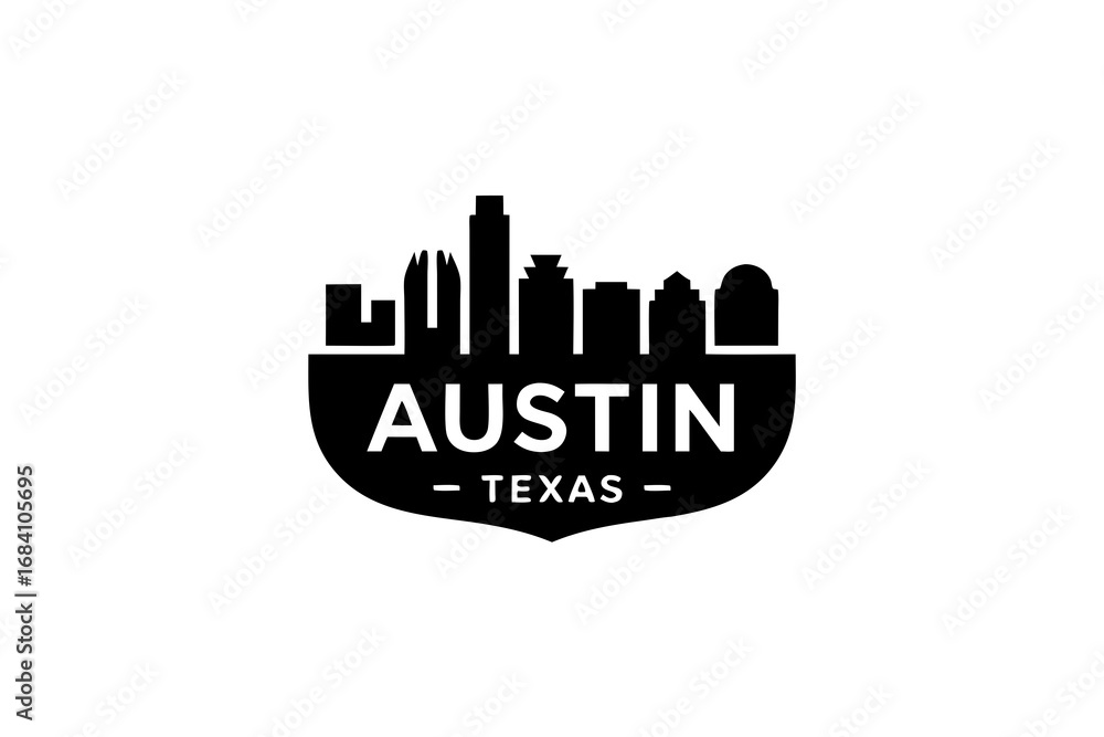 Obraz premium Austin, Texas metropolitan skyline vector illustration capturing the vibrant cityscape and iconic architectural landmarks for travel branding